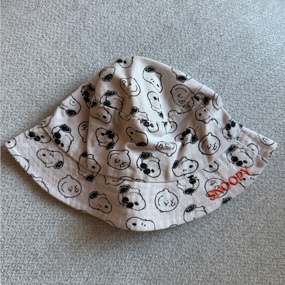 Zara Kids' Cream and Black Patterned Hat